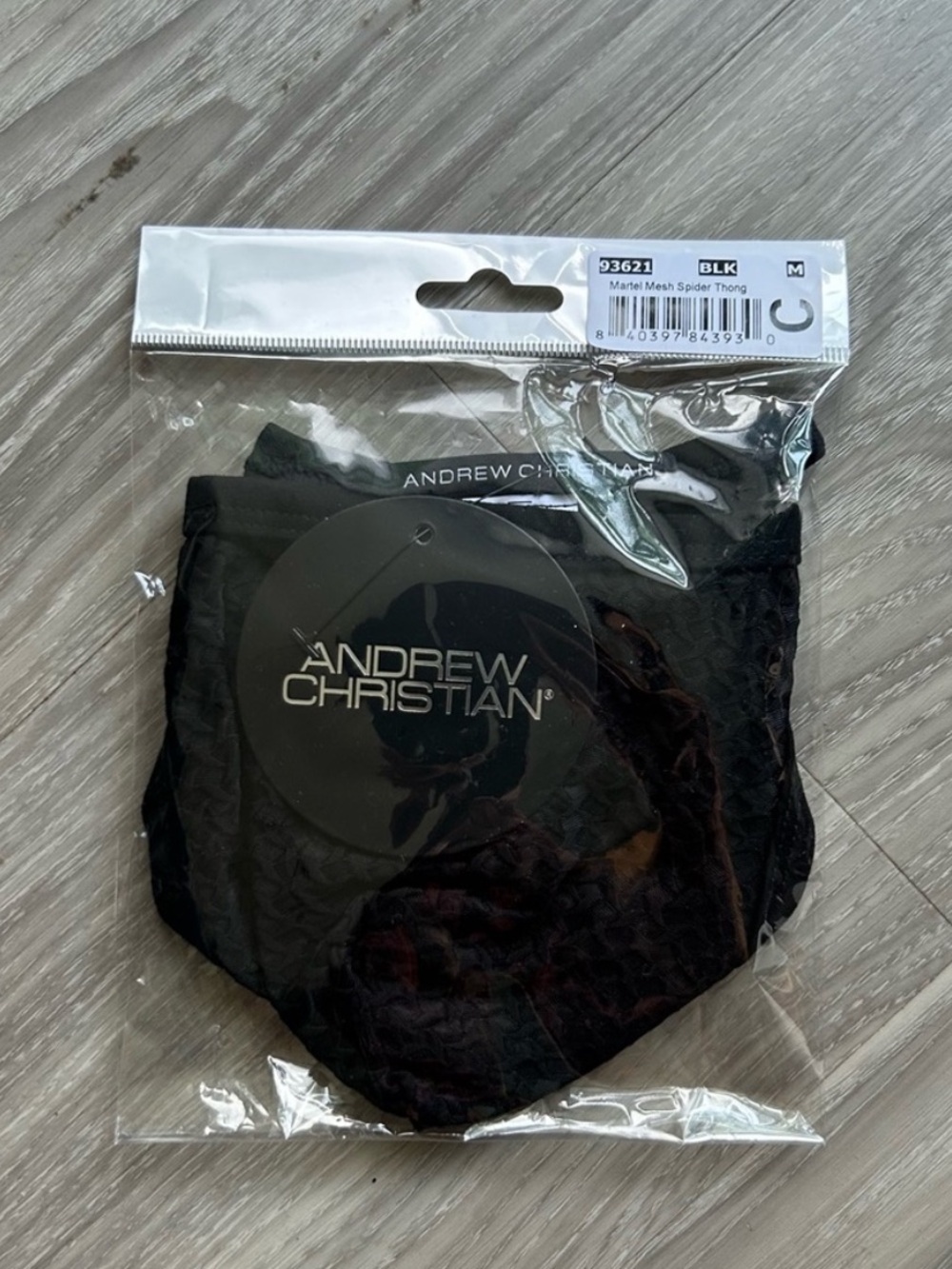 Andrew Christian | Martel Mesh Spider Thong with Almost Naked in Onyx Black - Picture 15 of 16